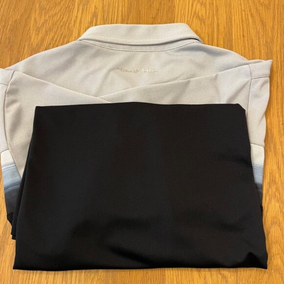 Travis Mathew polo in large Grey with white, blue and black stripe - Picture 2 of 2